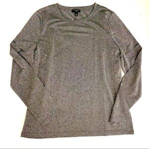 Talbots Black Metallic Tee